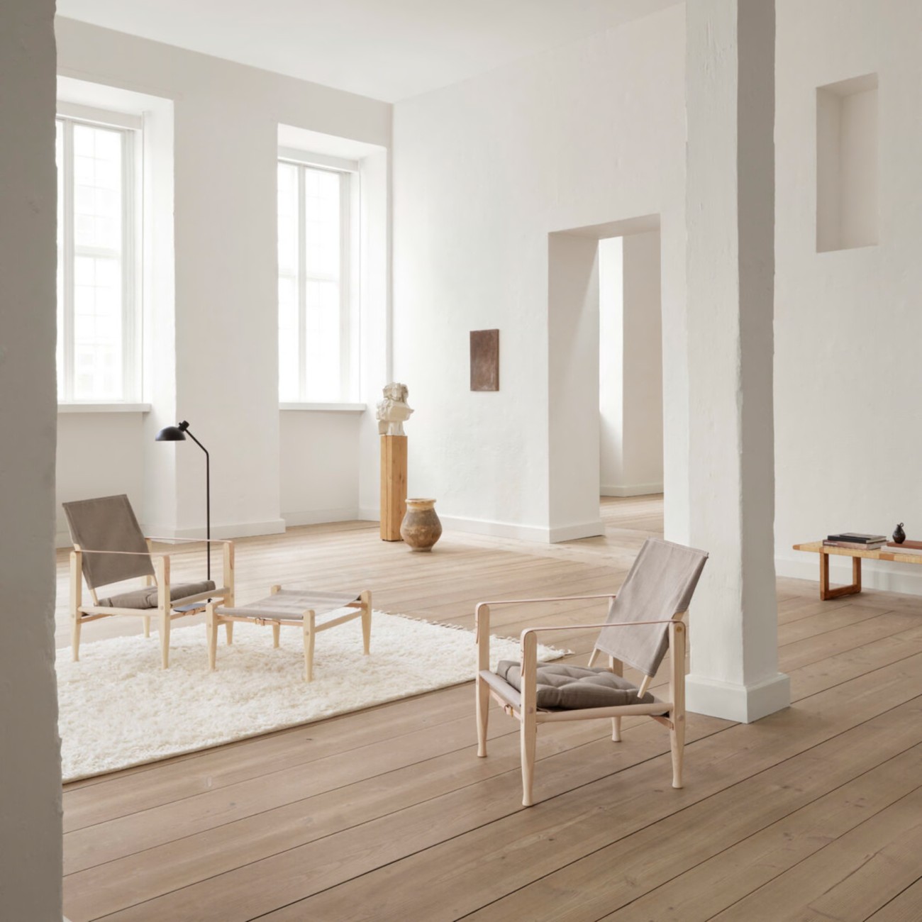 Safari Chair KK47000 Ash White Oil Carl Hansen & Son - Undomus