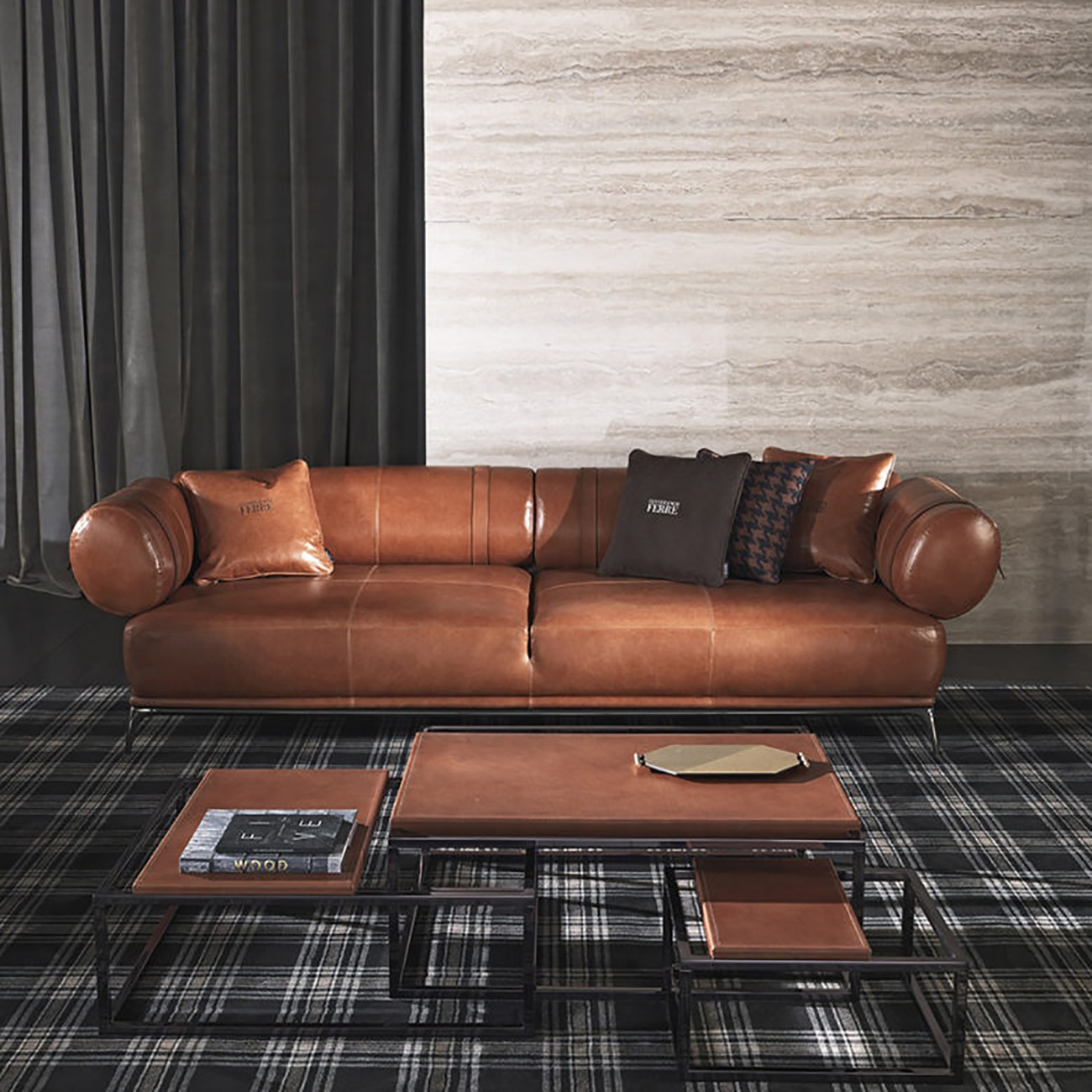 Ferre sales leather sectional