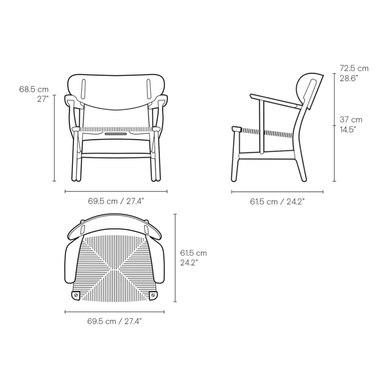 Carl Hansen & Son CH22 Leather Seat Cushion by Hans Wegner